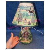Schoolhouse Figural Table Lamp w/Lampshade