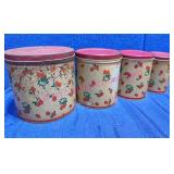 1940s National Can Corp Strawberry Tin Canisters