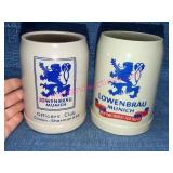 2 Lï¿½wenbrï¿½u Munich 0.5L German Beer Steins
