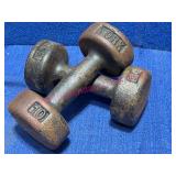 Pair York 10 lb Cast Iron Dumbbells