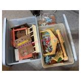 Marx Fort Apache & Boonesborough Playsets in Tubs