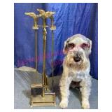 "Horse Head" Brass Fireplace Tool Set (no dog)