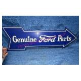 Genuine Ford Parts Arrow Tin Sign Blue White