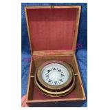 Brass Maritime Compass in Wood Box