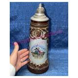 German Stein 1L Pewter Lid Rattenfï¿½nger v. Hameln
