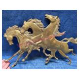 Solid Brass Wall Plaque of Three Running Horses