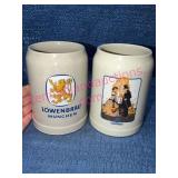 Lï¿½wenbrï¿½u Mï¿½nchen 0.5L Beer Steins GERZ & Herb