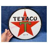 Texaco 36 Stun Porcelain Repro Sign 11in