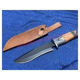 Fixed Blade Knife w/Sheath & Multicolor Handle
