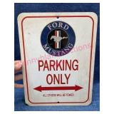 Ford Mustang Parking Only Metal Sign