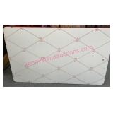 White & Red Enamel Metal Tabletop Panel (no legs)