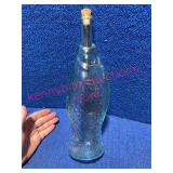 Clear Glass Fish-Shaped Bottle w/Cork Stopper 13in
