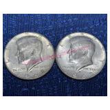 (2) 1968 Kennedy 40% Silver Half Dollars