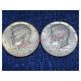 (2) 1968 Kennedy 40% Silver Half Dollars