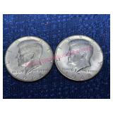 1968 Kennedy 40% Silver Half Dollars (2 Coins)