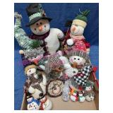 Plush & Ceramic Snowman Decorations