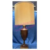 LARGE F. Cooper Studios Wood & Brass Table Lamp