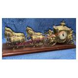 Sessions United Brass Carriage Clock Horses Lamp