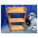 Wooden 32in Pine Bookcase (no dog)