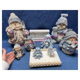 Encore Snow Buddies Resin Snowmen Figurines