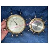 Brass Airguide Clock & Springfield Humidity Meter