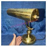 Brass Bankers Desk Lamp, Electrified, Works