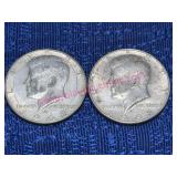 1968 Kennedy 40% Silver Half Dollars (2 Coins)