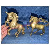 Brass Horse & Unicorn Figurines