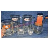 A&W Glass Mugs, Shot Glass & Hand Crank Jar
