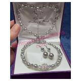 Genuine Mother of Pearl Necklace & Earrings Set