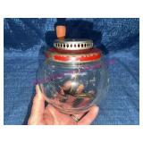 Glass Butter Churn Jar w/ Metal Lid & Paddle