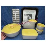 GE Hall China Refrigerator Ware Lot Yellow & Gray