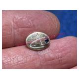 10k Gold Monogram Pin w/Blue Stone, 1.4g