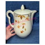 Hall Jewel Tea Autumn Leaf Coffee Pot w/Lid - 9in