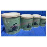 1940s Green Lady Silhouette Kitchen Canisters (4)