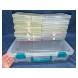 11 Clear Plastic Storage Cases w/ Flip Lids