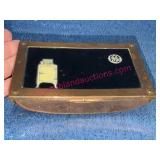 GE Metal Trinket Box w/Black Enamel Lid