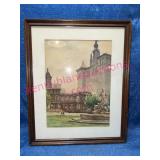 Framed Watercolor Cityscape