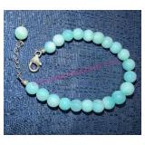 Amazonite Bead Bracelet w/ Sterling Silver Clasp