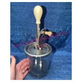 A&J Hand Crank Glass Butter Churn USA