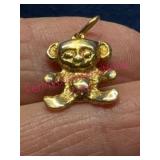 14K Gold Teddy Bear Charm Pendant 1.2g