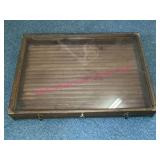 Wood & Glass 19x26 Display Case w/Brass Hardware