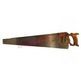 Antique Carpenters Handsaw w/Wood Handle, 30in