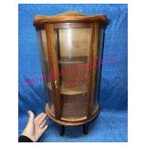 Curved Glass Wood Tabletop Display Cabinet