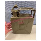 1987 Sandrik 5L Metal Fuel Can Olive Green