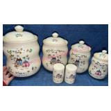 Stoneware Canisters & Shakers Set