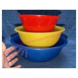 Pyrex Primary Colors Clear Bottom Mixing Bowls (3)