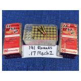 Hornady 17 Mach 2 Ammo, 141 Rounds, V-MAX