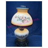 2 Globe Table Lamp w/ Floral Motif & Metal Base