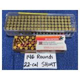 146 Rds Winchester & CCI 22-Cal Short Ammo